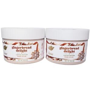 NEW DOVE Limited Edition Gingerbread Delight Body Scrub 10.5 oz. Each ~ Set of 2